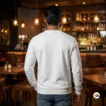 White designer t-shirt for men featuring a luxury crystal embellished front and classic crew neckline – white designer t-shirt – photo 4