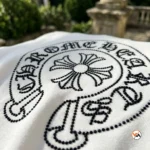 White sweatshirt for men featuring an exclusive black chest graphic design – white sweatshirt for men – photo 3