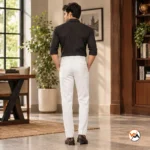 White trousers mens offer an elite addition to your formal wardrobe, combining classic tailoring with refined design elements. – white trousers mens – photo 3