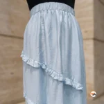 Womens Co-ord Set Luxurious Light Blue Floral Embroidered Two Piece Outfit – Womens Co-ord Set – photo 4