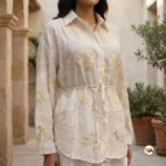 Womens co-ord set Timeless White Embroidered Ensemble – Womens co-ord set – photo 4