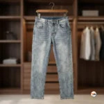 Classic mens blue jeans featuring timeless light wash styling for daily wear – mens blue jeans – photo 2