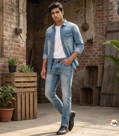 Essential Light Blue Men Denim Jeans – light blue men denim jeans – photo 1