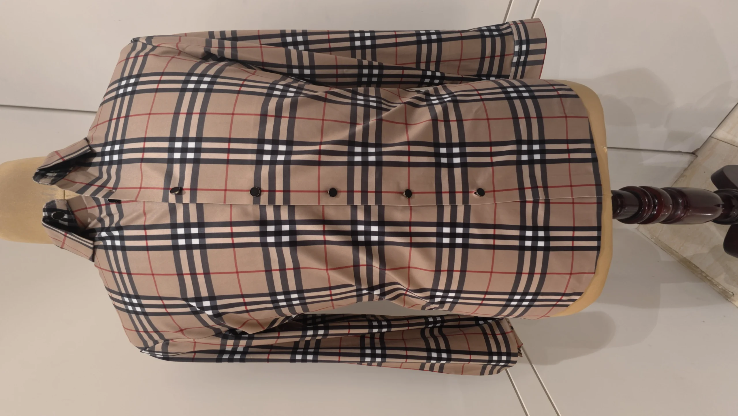 Iconic Beige Plaid Shirt for Women – beige plaid shirt – photo 1