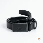 Kuran mens black leather belt featuring an elite automatic buckle design – mens black leather belt – photo 1
