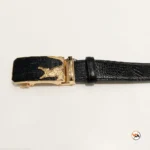 Luxury Mens Black Crocodile Belt with Gold Buckle – Mens Black Crocodile Belt – photo 3