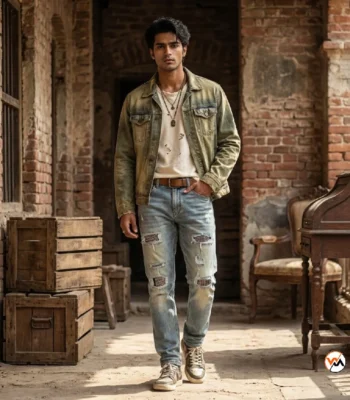 Men distressed jeans featuring a signature light wash finish – distressed jeans – photo 1