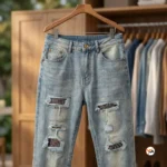 Men distressed jeans featuring a signature light wash finish – distressed jeans – photo 2