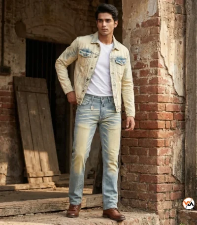 Men Light Blue Jeans Iconic Men Regular Fit Denim – light blue jeans – photo 1