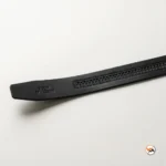 Mens black belt with shiny silver buckle – Mens black belt – photo 4