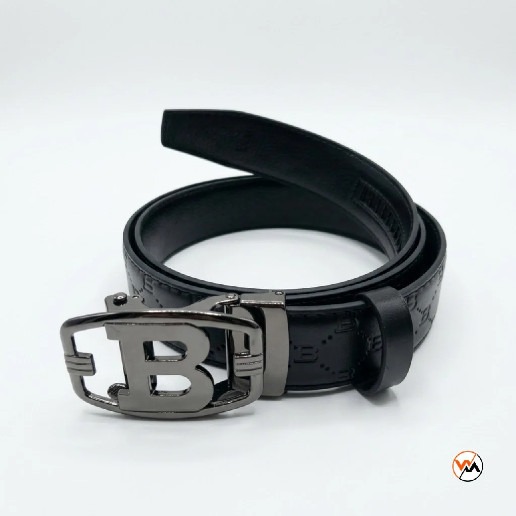 Mens Black Designer Belt with Letter B Buckle for Men – Mens Black Designer Belt – photo 1
