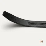 Mens black leather belt featuring an exclusive golden horse buckle for formal wear – mens black leather belt – photo 4