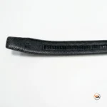 Mens black leather belt featuring an exclusive metallic buckle design – mens black leather belt – photo 4