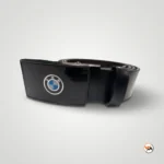 Mens black leather belt featuring an iconic BMW logo buckle – Mens black leather belt – photo 2