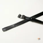 Mens black leather belt with an essential metallic buckle design – mens black leather belt – photo 3
