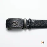 Mens black leather belt with dragon buckle – mens black leather belt – photo 3