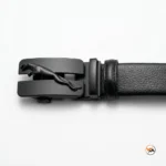 Mens Black Leather Belt with Jaguar Buckle – mens black leather belt – photo 3