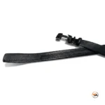 Mens black leather belt with metal buckle, an essential accessory – black leather belt – photo 4