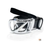Mens black leather belt with metal buckle, an exclusive accessory for formal wear – mens black leather belt – photo 2