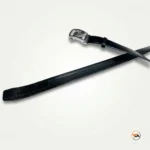 Mens black leather belt with metal buckle, an exclusive accessory for formal wear – mens black leather belt – photo 5