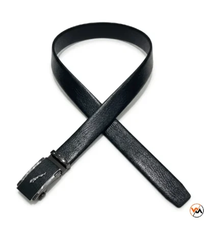 Mens Black Leather Belt with Ultimate Jaguar Buckle – mens black leather belt – photo 1