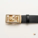 Mens Eagle Buckle Iconic Black Belt – mens black belt – photo 3