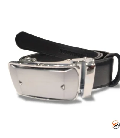 Ultimate black leather mens belt with metal buckle – black leather mens belt – photo 1