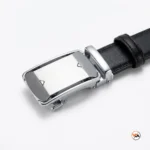Ultimate black leather mens belt with metal buckle – black leather mens belt – photo 3