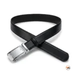 Ultimate black leather mens belt with metal buckle – black leather mens belt – photo 5