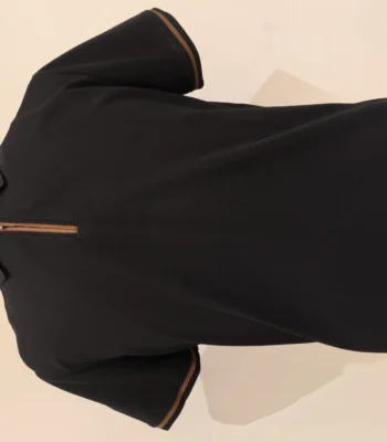 Ultimate Black Polo T-Shirt with Contrast Trim – black polo t-shirt – photo 1