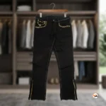 Ultimate Black Studded Jeans for Men with Zippers – Black Studded Jeans – photo 2