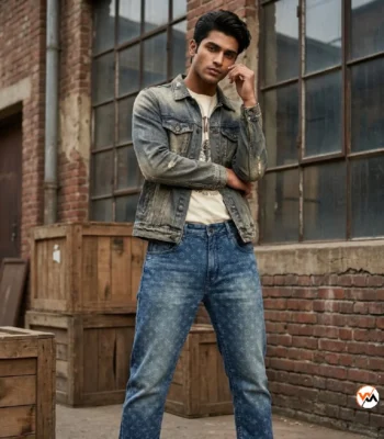 Ultimate Blue Monogram Jeans for Men – blue monogram jeans – photo 1
