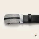 Ultimate Mens Black Belt with Metallic Rhinestone Buckle – mens black belt – photo 3