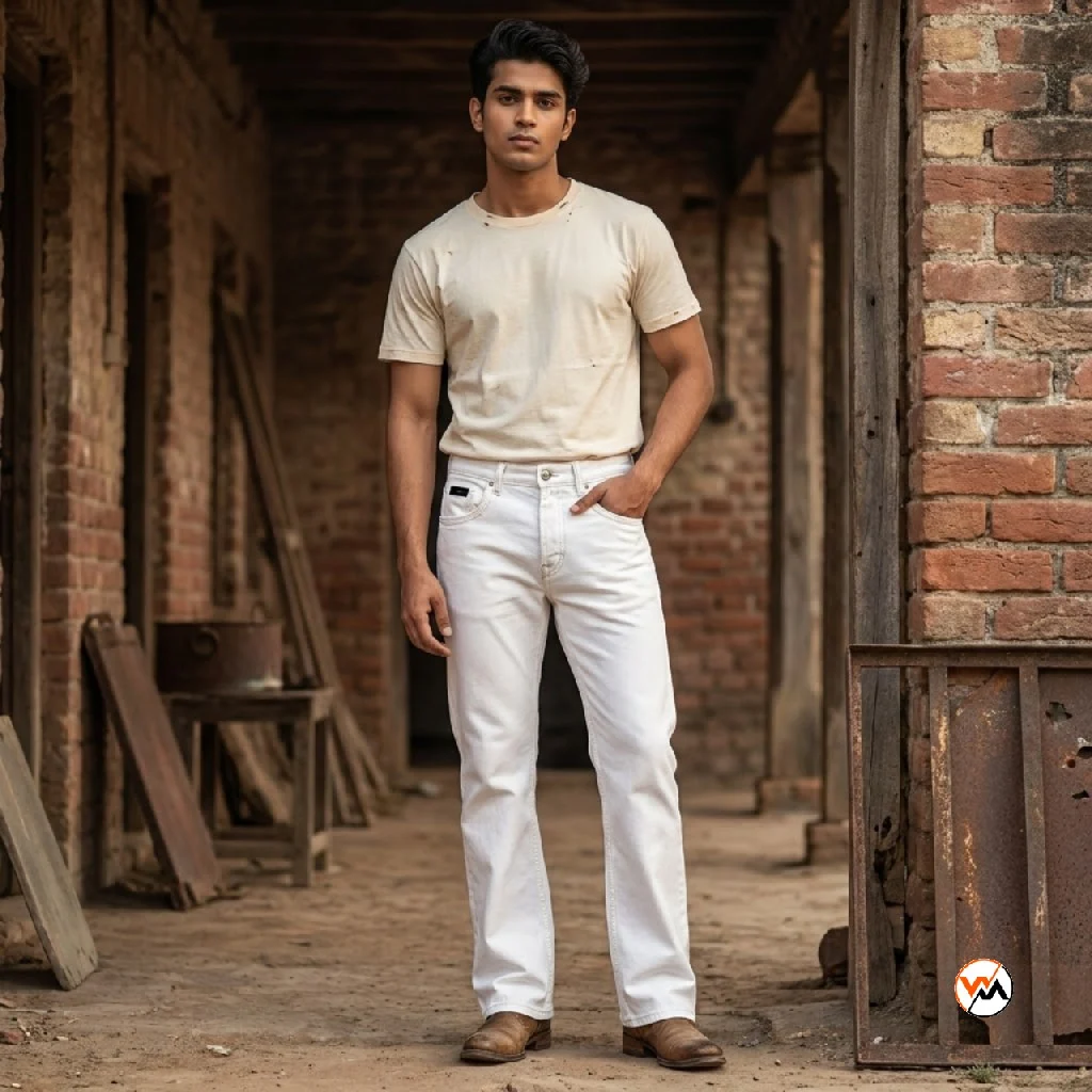 White jeans for men featuring an essential tailored cut – white jeans White jeans for men featuring an essential tailored cut – white jeans – photo 1