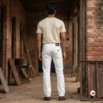 White jeans for men featuring an essential tailored cut – white jeans – photo 3